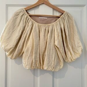 OAK + FORT Cream Balloon Sleeve Blouse